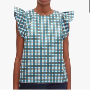 KATE SPADE cotton checkered blouse, XXS